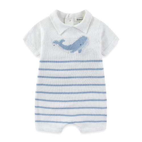 Sperry Short Sleeve Sweater Romper (Baby Boys), Sizes 3M-9M