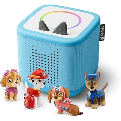Toniebox 2 Audio Player PAW Patrol Bundle for Kids 3+ with Chase, Marshall, Skye, and Liberty - Sky Blue