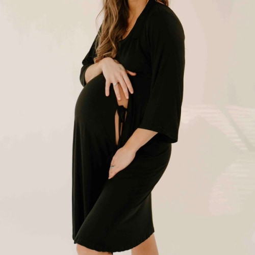 Lila Labor & Postpartum Gown in Black