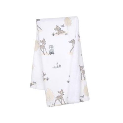 Disney Baby Bambi & Thumper White Minky/Fleece Deer Baby Blanket