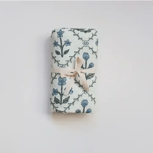 Organic Cotton + Bamboo Baby Swaddle | Bluebell Lattice