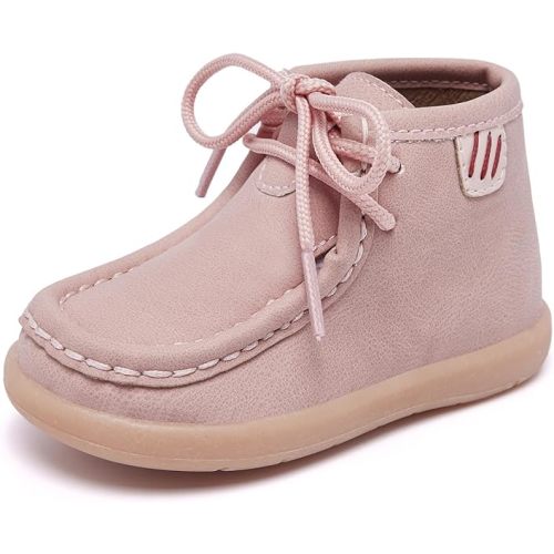 MORENDL Baby Boy & Girl Boots Infant First Walking Shoes Toddler Non-Slip Lace-Up Dress Shoes