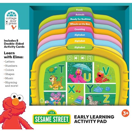 Sesame Street Early Learning Activity Tablet - Read, Play, Press & Learn Electronic Activity Pad Reader with Removable Cards for Toddlers, Preschoolers & Young Learners