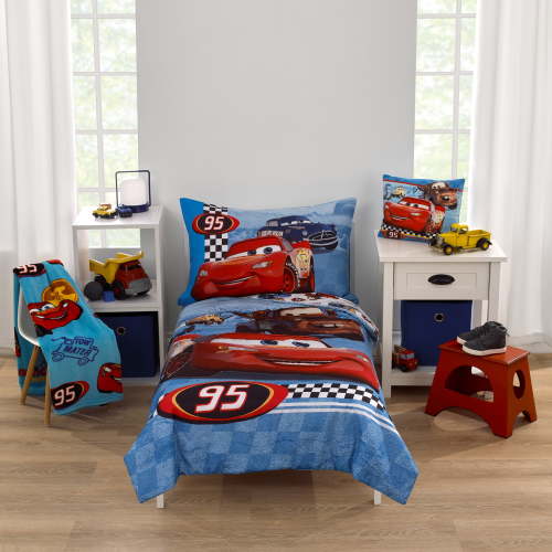 Free Shipping! Disney Toddler Bedding Set Radiator Springs 4 Piece Comforter Sheets Pillowcase