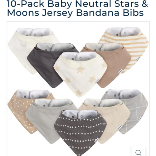 10-Pack Baby Neutral Stars & Moons Jersey Bandana Bibs – Gerber Childrenswear