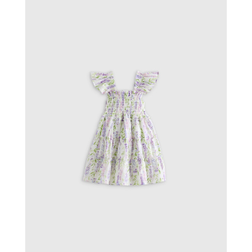 100% Organic Cotton Poplin Smocked Dress - Baby Girl in Pink Stripe