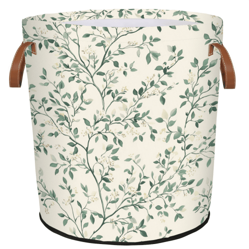 ADECORIVY Sage Green Floral Laundry Basket, Foldable Laundry Hamper, Dirty Clothes Hamper Clothes Organizer Basket for Bathroom, Bedroom, Dorm