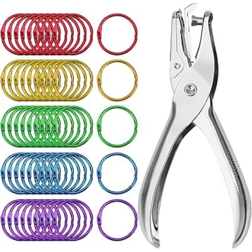 OWLKELA 1 Inch Binder Rings (50 Pack), Office Book Rings, Loose Leaf Rings, Metallic Assorted Colors, Ideal for Crafts, Documents, Photos, and Scrapbooking
