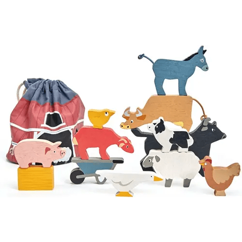 Tender Leaf Toys - Stacking Farmyard Set for Kids - Animal Set for Encouraging Logical Thinking, Inspire Imaginative and Pretend Play