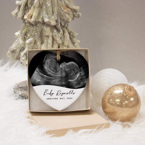 Ultrasound Photo Christmas Ornament | Sonogram Ornament | Christmas Pregnancy Announcement Gift | Grandparent Pregnancy Announcement Gift