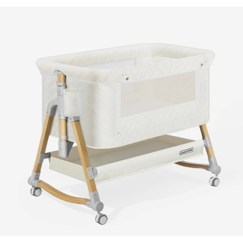HARPPA Cuddly 3-in-1 Baby Bassinet Bedside Sleeper for Reflux | Attaches to Bed, Adjustable 5 Heights, Non-Toxic & CPSC Certified | Sturdy Aluminum Frame, Portable Wheels, Tool-Free Setup, Gentle Rocking | Perfect for Newborns, Infants, Small Spaces & Saf