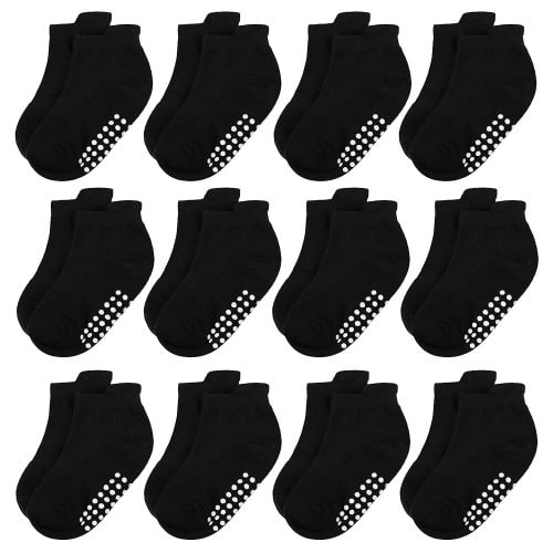 Baby and Toddler Socks,Soft Cotton Non-Slip Ankle Socks for New Born,Boys and Girls