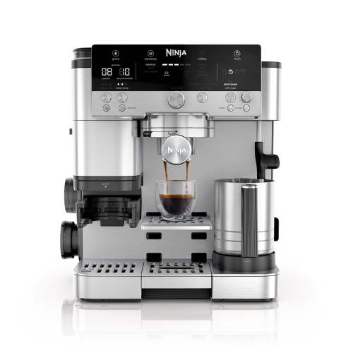 Ninja Luxe Cafe Premier Series, Espresso Machine and Drip Coffee Maker with integrated Coffee Grinder and Milk Frother, Stainless Steel, ES601