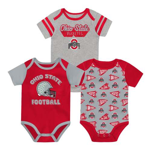 Infant Ohio State Buckeyes Star Player 3-Pack Onsies – Shop OSU Buckeyes