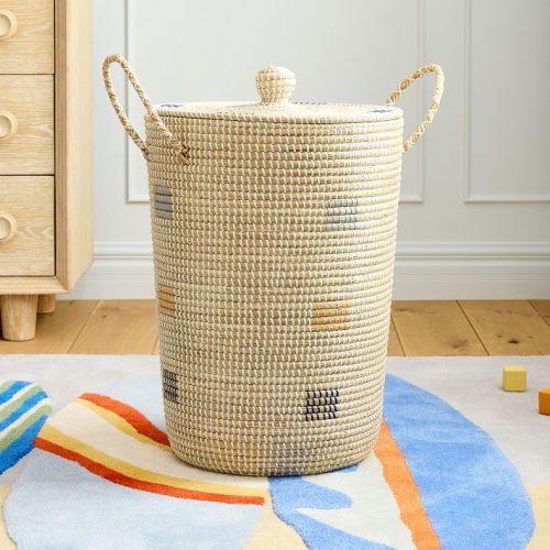 Woven Cord Lidded Hamper
