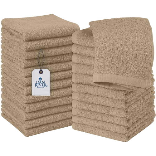 Dan River, Washcloths, 24-pack 12x12in, Soft Cotton, Absorbent