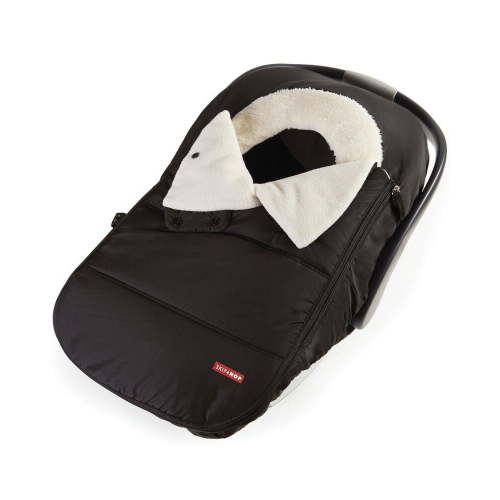Stroll & Go Black Infant Car Seat Cover - Weather Resistant & Plush Fleece Lining for Babies