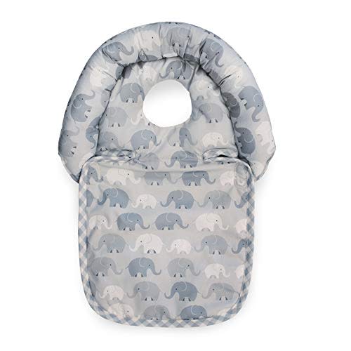 Boppy Noggin Nest Head Support for Infants, Gray Elephant Plaid