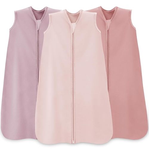 Baby Sleep Sack 6-12 Months, 100% Cotton Wearable Blanket, 0.5 Tog, 3 Pack