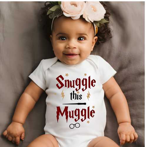 Funny Wizard Baby Bodysuit, Snuggle This Little Muggle, New Baby Gift