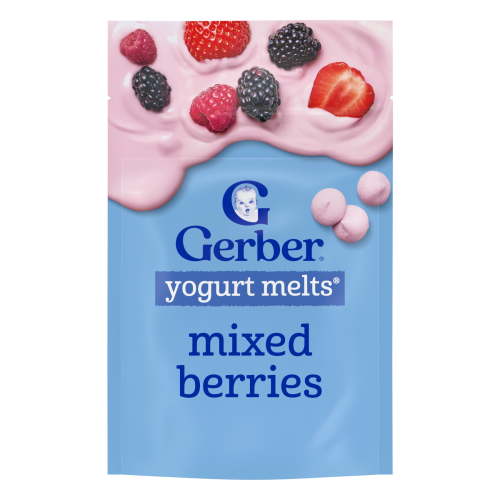 Gerber Mixed Berries Yogurt Melts Baby Snacks for 8 Months Plus, Stage 3, 1 oz