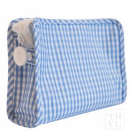 Shaina Shapiro Registry- Small Roadie Zip Pouch - Sky Gingham with emb – Lovely Little Things