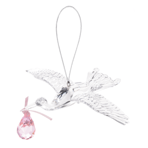 Crystal Expressions Ganz Pink Stork Ornament Ornament , ACRY-1168