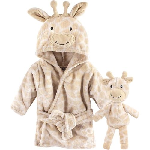 Hudson Baby unisex-baby Plush Bathrobe and Toy Set