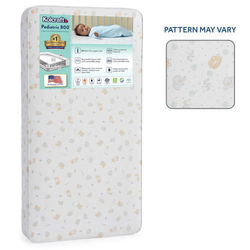 Kolcraft Pediatric 800 Extra Firm Baby Crib & Toddler Mattress, 80 Coil, Waterproof, Ecru
