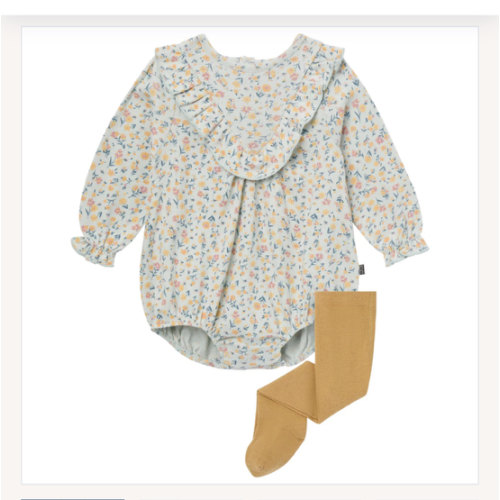 2-Piece Baby Girls Tiny Floral Bubble Romper Bubble Romper and Tights – Gerber Childrenswear