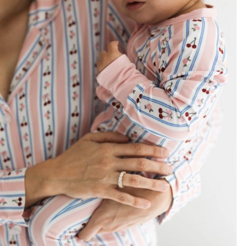 Pink Cherry Zipper Romper – In My Jammers