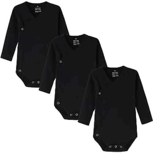 Amazon.com: ACESTAR Baby Boy Girl Side Snap Bodysuits - 100% Cotton Plain Long Sleeve Baby Kimono Onesies for Newborn-12 Months, 3 Pack : Clothing, Shoes & Jewelry