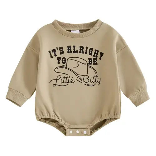 Newborn Baby Boy Bubble Romper Its Alright To Be Little Bitt - TikTok Shop