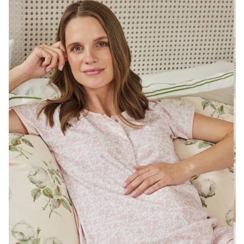 LAKE | Women | Pima Cotton Pajamas | English Rose Garden Floral Maternity Shorts Set