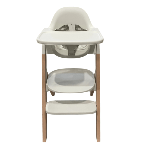 Mockingbird High Chair, 2.0, Natural Beech, White