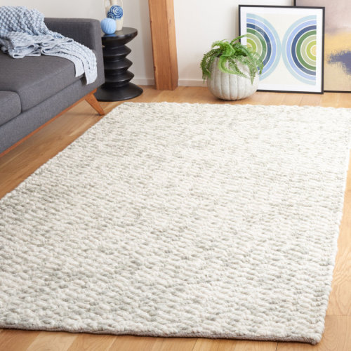 Wade Logan® Belizaire Abstract Hand Loomed Wool Area Rug in Green/Ivory & Reviews | Wayfair