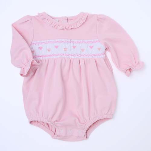 Valentine's Classics Smocked Long Sleeve Bubble