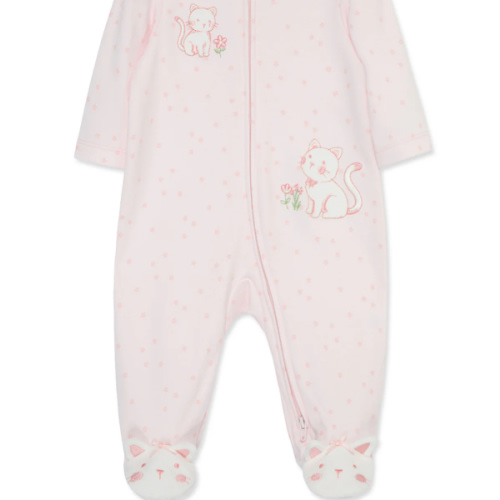 Sweet Kitties 2-Way-Zip Footed One-Piece