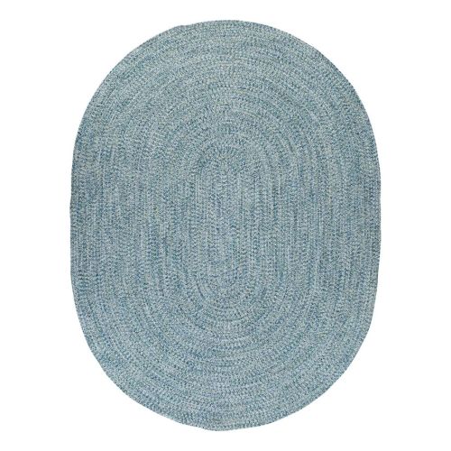 All-Weather Braided Rug, Concentric Pattern Oval