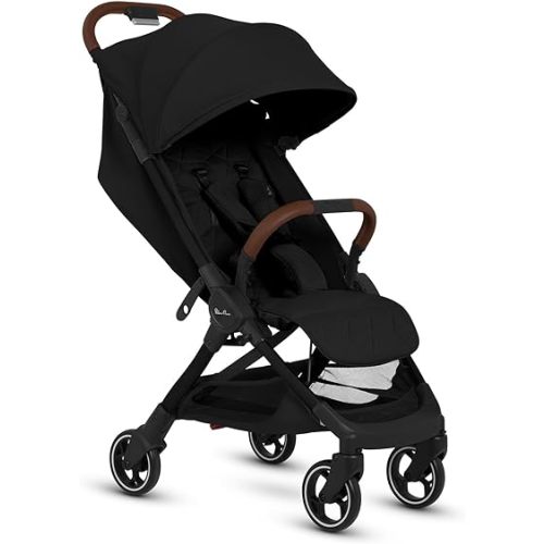 Silver Cross Clic Compact Travel Stroller – (Space) – Lightweight Baby Stroller for Airplane Travel – One-Hand Fold, Lie-Flat Infant & Toddler Seat – Birth to 55 lb