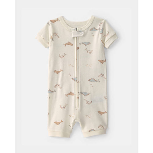 Baby Whale 100% Cotton 1-Piece Romper Pyjama - Ivory | Carter’s Oshkosh Canada