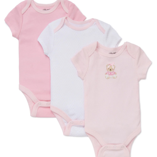 Pink Bear 3-Pack Bodysuits