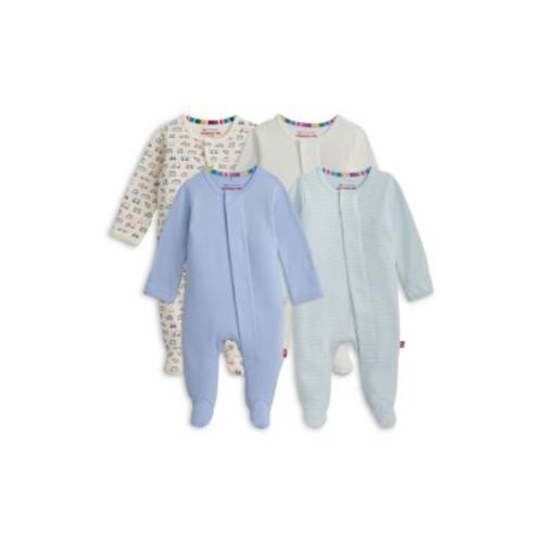 0-3M Boys' Footie Bundle, Pack of 4 - Baby