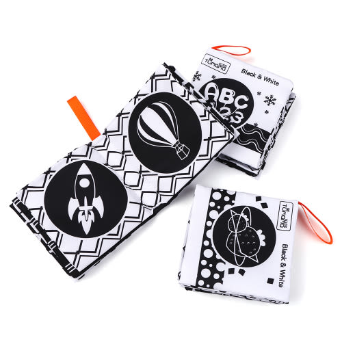 tumama Baby Cloth Book Soft Books White & Black Learning Shape Traffic Animal Numbers Alphabet - Walmart.ca
