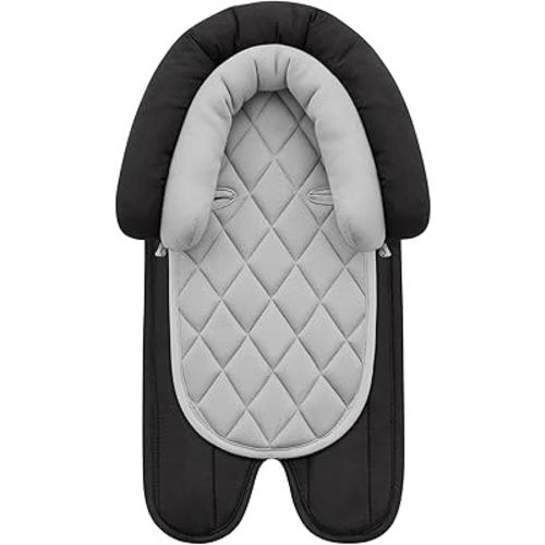 Pro Goleem Car Seat Head Support Infant, Soft Infant Car Seat Insert, 2 in 1 Carseat Head Support for Newborn, Perfect for Car Seat, Stroller, Swing, Bouncer, Gray and Black