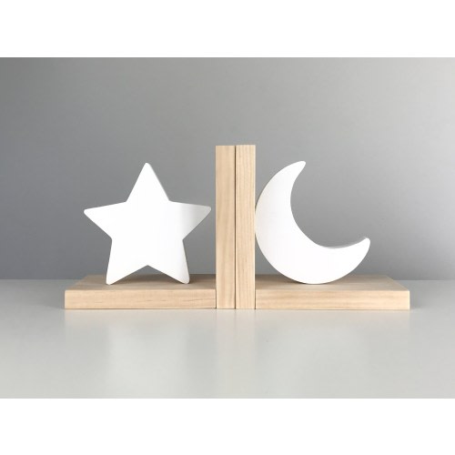 Star and Moon Bookends, Star Nursery Decor, Moon Book ends for Kids, Children's Bedroom, Baby Shower Gift, Newborn and Book Lover Gift
