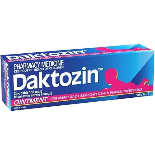 Daktozin Ointment - Baby Antifungal Yeast Treatment - Miconazole 2.5% with Zinc Oxide - 3.17 oz