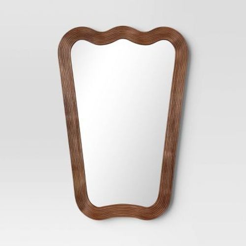 22"x30" Ribbed Wood Wall Mirror - Threshold™
