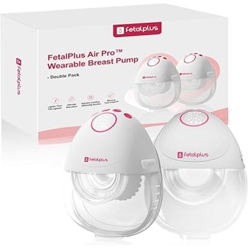 Air Pro™ Ultra-Discreet Wearable Breast Pump - Double Pack | Wearable Breast Pump 27mm | 15mm 18mm 21 mm 24mm Flange Inserts Included | 12 Gears 3 Modes