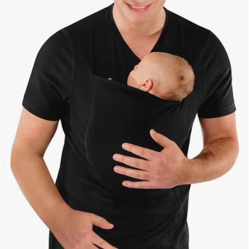Mens Dad Shirts Baby Carrier Shirt Short Sleeve Skin to Skin New Dad Gifts T-Shirt with Pocket